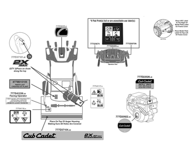 Label Map Diagram and Parts List for 2X30-INCHMAX (31AH8DVSB10)(2023) Cub Cadet Snow Blower